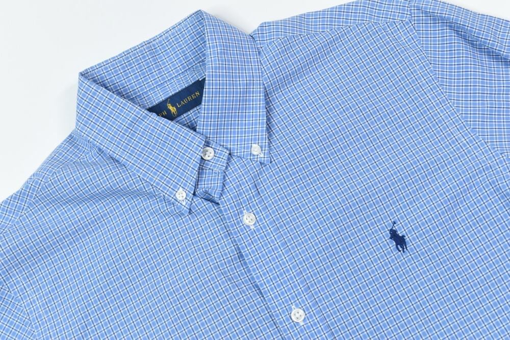 Ralph Lauren Shirt Mens Medium Blue Long Sleeve Button-Down Cotton Classic